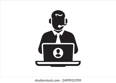Customer Service Icon Vector Art And Illustration.