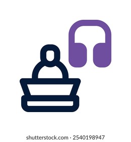 ícone de atendimento ao cliente. ícone de tom duplo vetorial para seu site, celular, apresentação e design de logotipo.