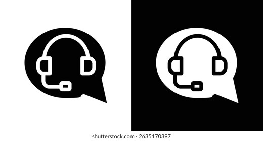 Customer service icon Vector in flat style. Collection silhouettes