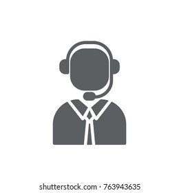 customer service icon vector. customer service glyph style design