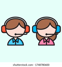 customer service icon vector graphic for any business