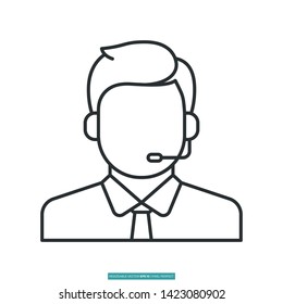 Customer Service Icon Vector Illustration Logo Template
