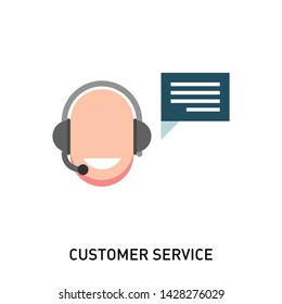 Customer Service icon. Vector illustration in modern flat style.