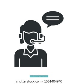 Customer service icon vector illustration logo template for many purpose. Isolated on white background.