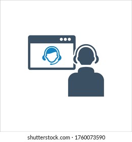 Customer service icon (vector illustration)