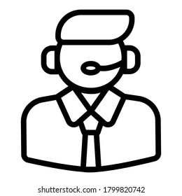 Customer service icon vector illustration in line style for any projects, use for website mobile app presentation