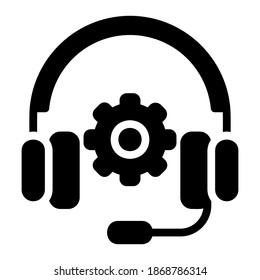 Icono de Servicio al cliente de estilo sólido para cualquier proyecto, uso para presentación de aplicaciones móviles en sitios web
