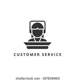 customer service icon vector illustration. customer service icon glyph design.