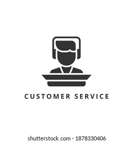customer service icon vector illustration. customer service icon glyph design.