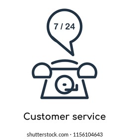 Customer service icon vector isolated on white background, Customer service transparent sign , thin symbols or lined elements in outline style