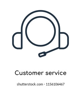 Customer service icon vector isolated on white background, Customer service transparent sign , thin symbols or lined elements in outline style