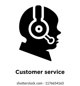 Customer service icon vector isolated on white background, logo concept of Customer service sign on transparent background, filled black symbol