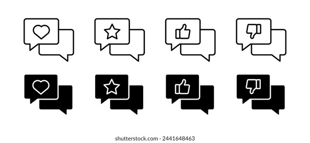 Customer service icon vector set. Reviews symbol