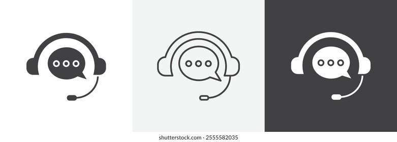 Customer service icon vector set for ui designs