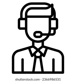 Symbol für den Kundendienst Einfaches Symbol im Konturstil, geeignet für Grafikdesign, Website und mobile App