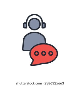 customer service icon. vector.Editable stroke.linear style sign for use web design,logo.Symbol illustration.