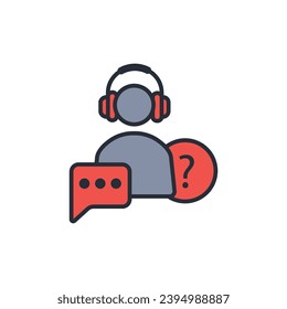 customer service icon. vector.Editable stroke.linear style sign for use web design,logo.Symbol illustration.