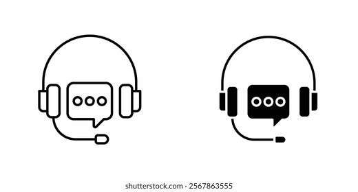 Customer service icons collection in Filled flat and thin line style.