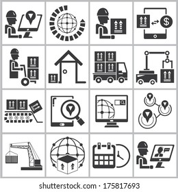 customer service icons, delivery icons, shipping management icons