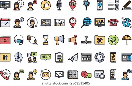 Customer service icons High-Quality Vector Icons Collection with Editable Stroke. Ideal for Professional and Creative Projects.