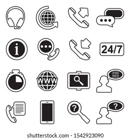 Customer Service Icons. Line With Fill Design. Vector Illustration.