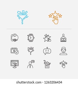 Customer service icons set. Client and customer service icons with bot, online and face. Set of mechanical for web app logo UI design.