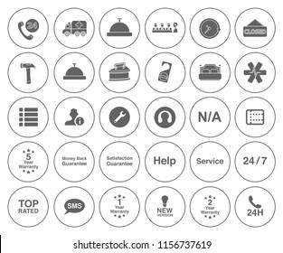 customer service icons set - contact support sign and symbols
