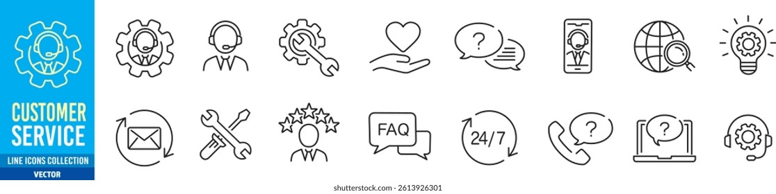 Customer Service Icons set vector illustration