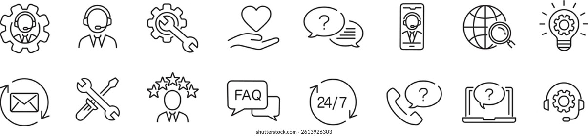 Customer Service Icons set vector illustration
