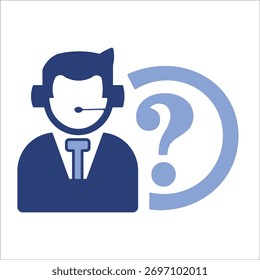 customer service icons. simple colored vector