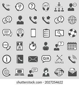 Customer Service Icons. Sticker Design. Vector Illustration.