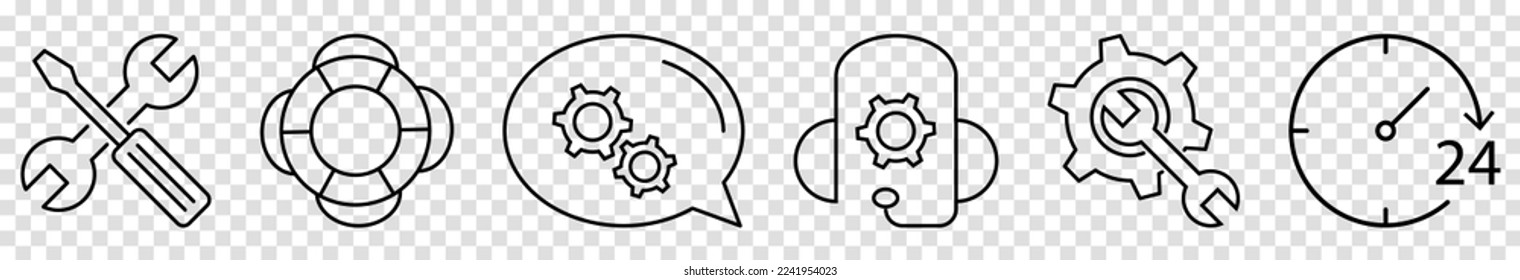 Customer service icons. Symbol for website design, logo, app, UI. Vector illustration isolated on transparent background
