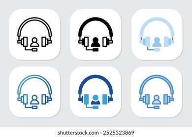 customer service icons with various design styles