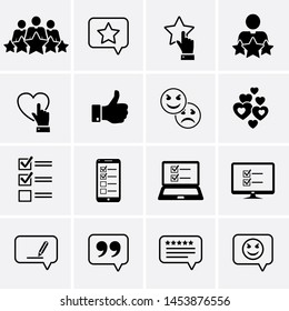 Customer service Icons. Vector reviews feedback icon