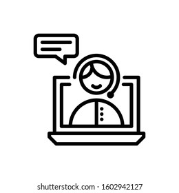 Customer Service Illustration Icon. vector outline symbol.
