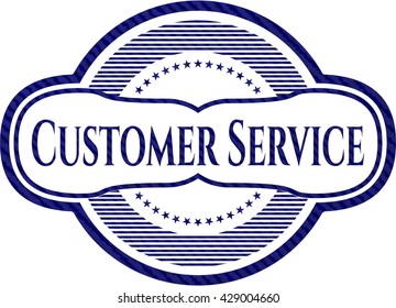 Customer Service jean or denim emblem or badge background