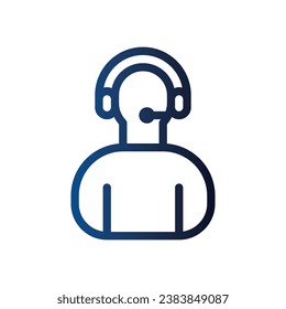 logotipo de icono de gradiente de línea de servicio al cliente para sitio web, aplicación, impresión, documento, diseño de afiches, etc, adecuado para diseño web, logotipo, aplicación