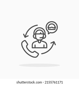 Customer Service line icon. Editable stroke and pixel perfect. Can be used for digital product, presentation, print design and more.