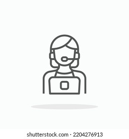 Customer Service line icon. Editable stroke and pixel perfect. Can be used for digital product, presentation, print design and more.