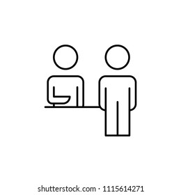 customer service line icon. Element of business organisation icon for mobile concept and web apps. Thin line customer service icon can be used for web and mobile on white background