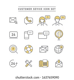 CUSTOMER SERVICE LINE ICON SET