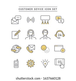 CUSTOMER SERVICE LINE ICON SET