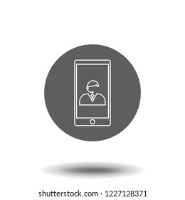 Customer service line icon. Trendy flat ui sign design. Thin linear graphic pictogram for web site, mobile application. Logo illustration.