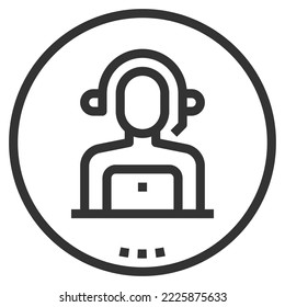 CUSTOMER SERVICE LINE ICON VECTOR , Business Icon 