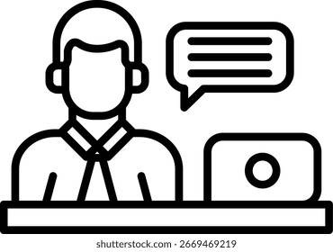 Customer service Line vector Icon Design