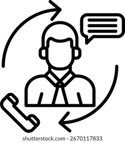 Projeto de ícone de vetor de linha de serviço ao cliente
