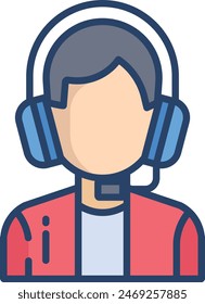 Customer Service linear color vector illustration