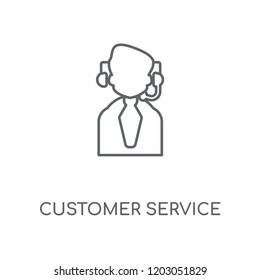 Customer service linear icon. Customer service concept stroke symbol design. Thin graphic elements vector illustration, outline pattern on a white background, eps 10.