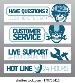 Customer service live support banners