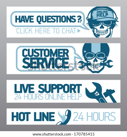 Customer service live support banners